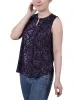 Purple Cheetah Sleeveless Jacquard Y Neck Top - Petite sold by Dress Barn