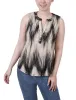 Khaki Ligia Sleeveless Jacquard Y Neck Top - Petite sold by Dress Barn