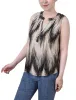 Khaki Ligia Sleeveless Jacquard Y Neck Top - Petite sold by Dress Barn