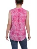 Fuschia Swirlbreeze Sleeveless Jacquard Y Neck Top - Petite sold by Dress Barn