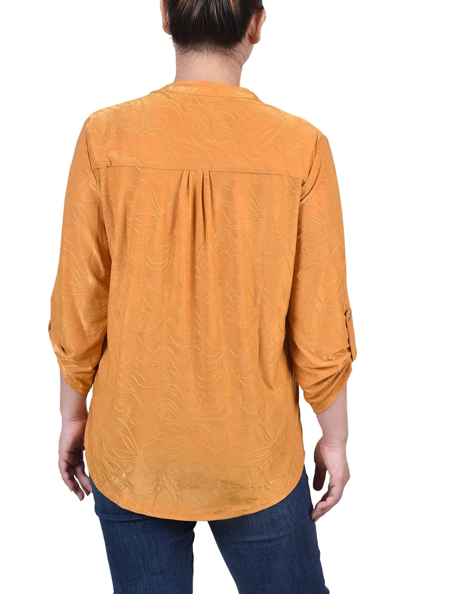 Inca Gold 3/4 Roll Tab Pullover Top - Petite sold by Dress Barn product image thumbnail 4