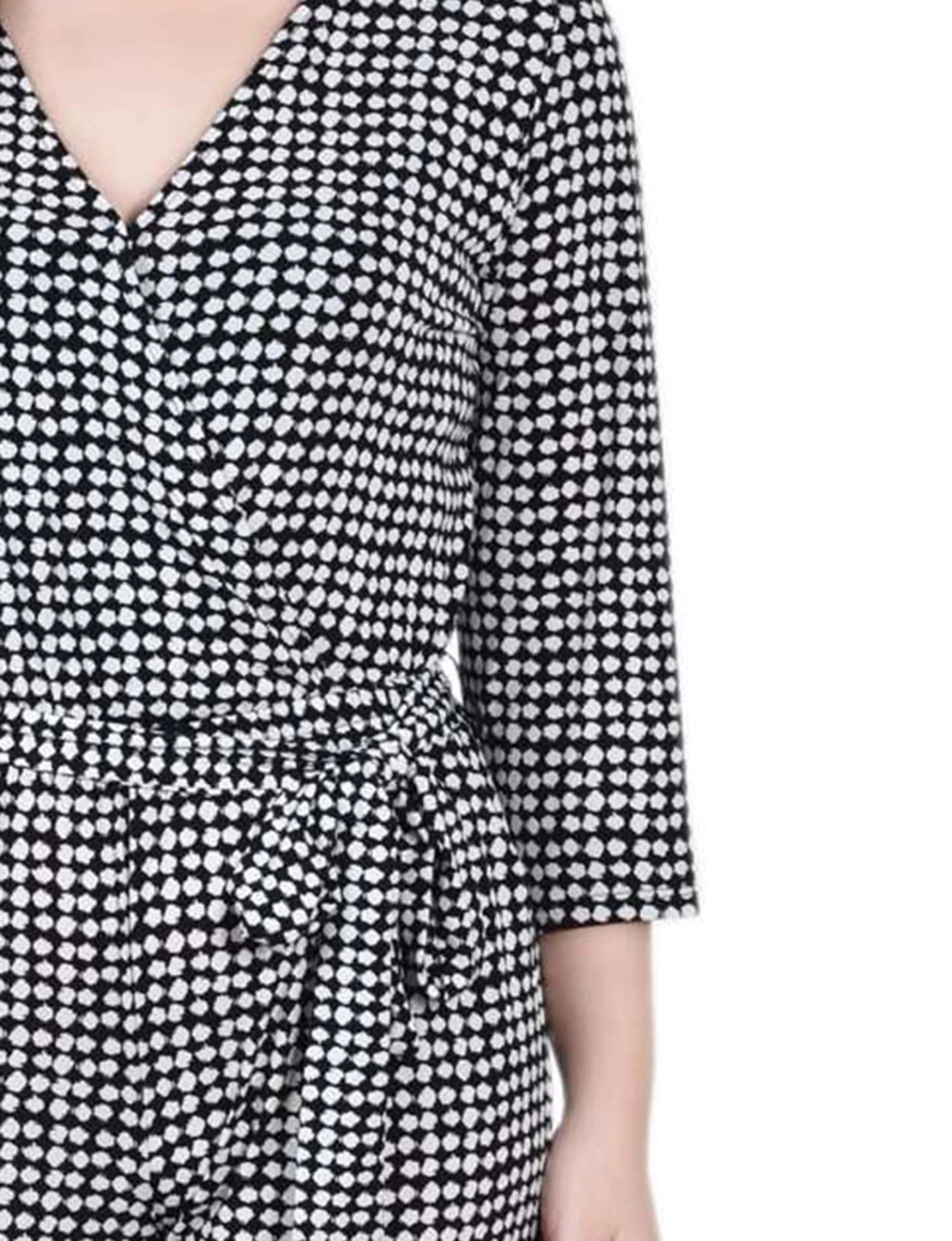Black Polka Dot 3/4 Sleeve Belted Jumpsuit - Petite sold by Dress Barn product image thumbnail 3