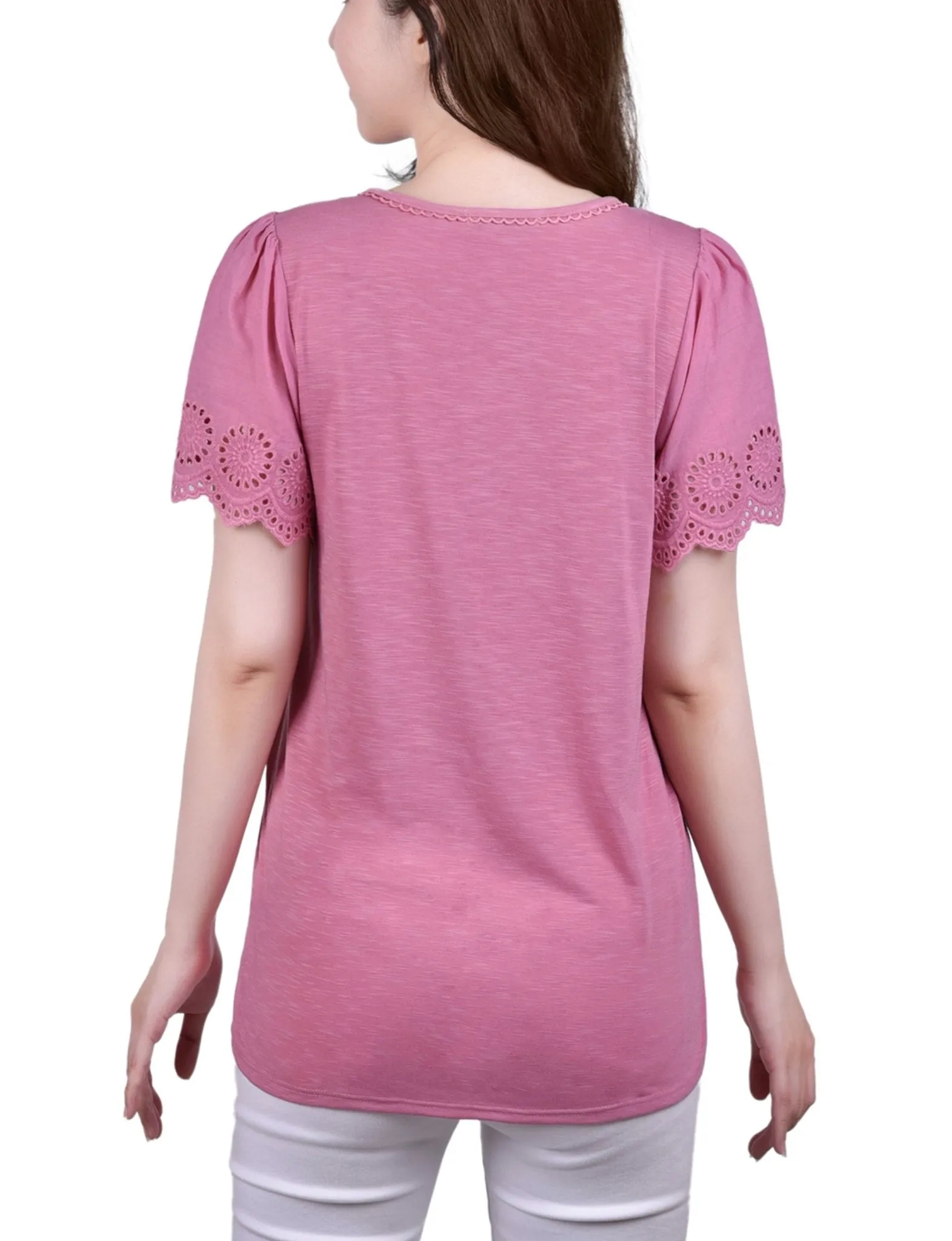 Fairy Wing Short Flutter Eyelet Sleeve Pullover - Petite sold by Dress Barn product image thumbnail 4