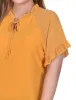 Golden Glow Short Ruffled Sleeve Crepe Knit Top With Chiffon Sleeves - Plus sold by Dress Barn