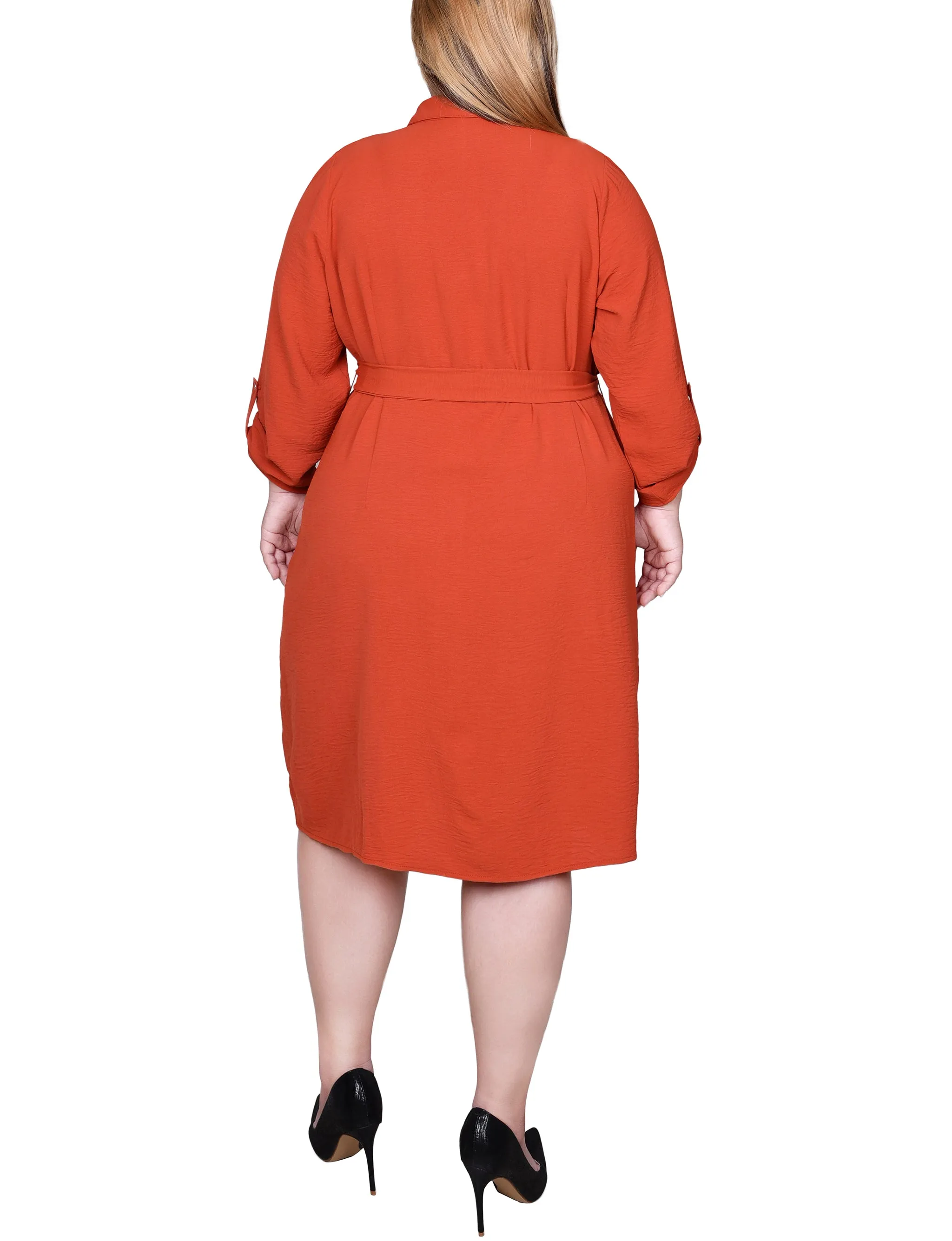 Rooibos Tea Long Roll Tab Sleeve Shirtdress - Plus sold by Dress Barn product image thumbnail 3