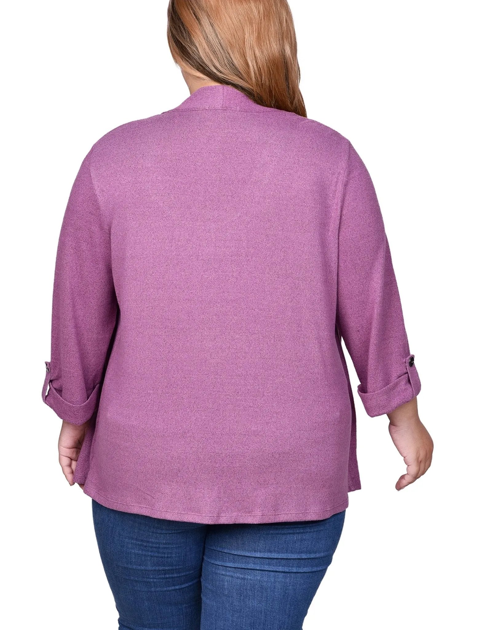 Damson 3/4 Sleeve Two In One Top - Plus sold by Dress Barn product image thumbnail 4