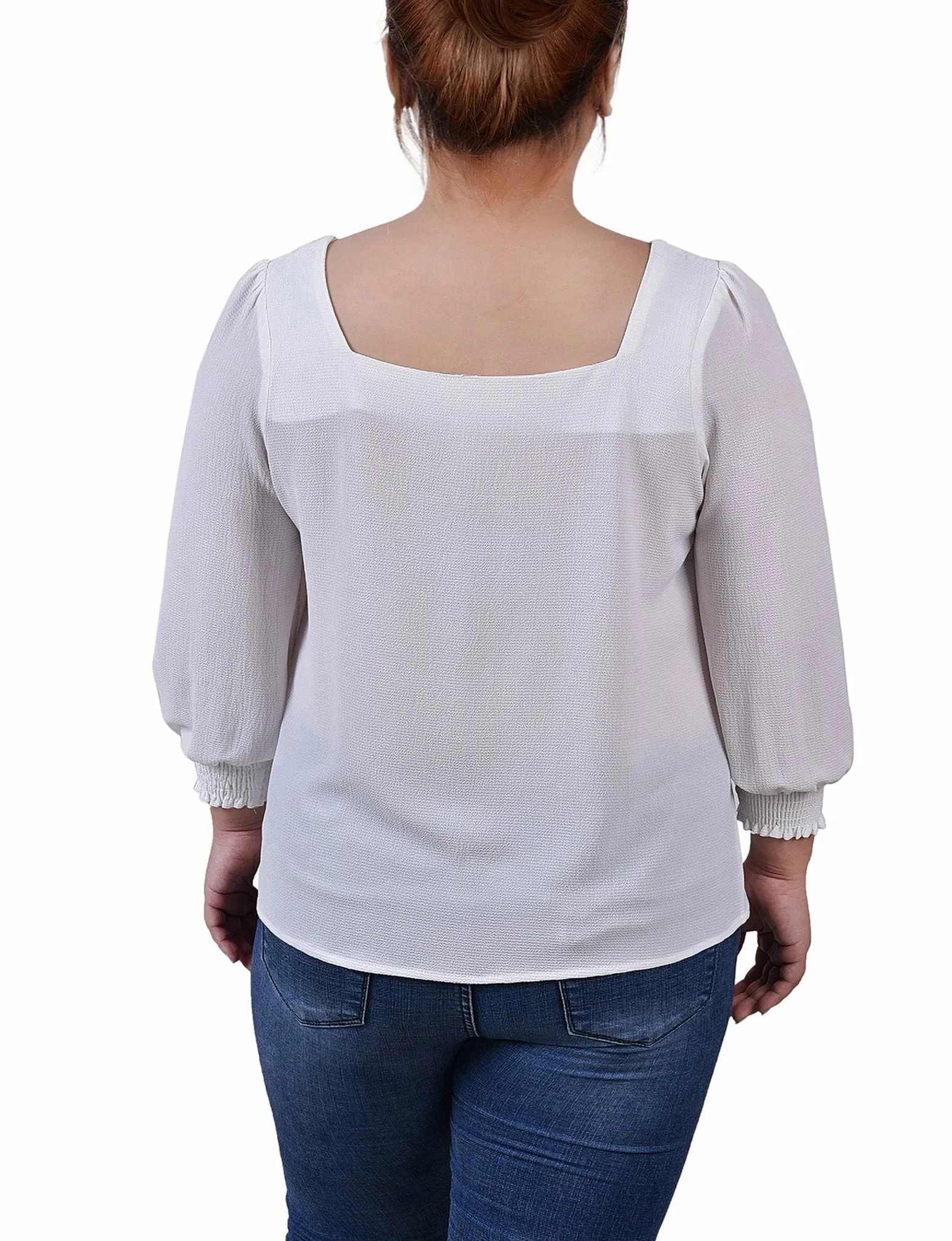 Ivory 3/4 Sleeve Square Neck Blouse - Plus sold by Dress Barn product image thumbnail 4