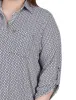 Night Particle 3/4 Roll Tab Sleeve Studded Y Neck Top - Plus sold by Dress Barn