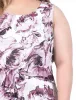 Sage Mauve Floral Sleeveless Chiffon Belted Dress - Plus sold by Dress Barn