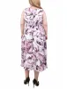 Sage Mauve Floral Sleeveless Chiffon Belted Dress - Plus sold by Dress Barn