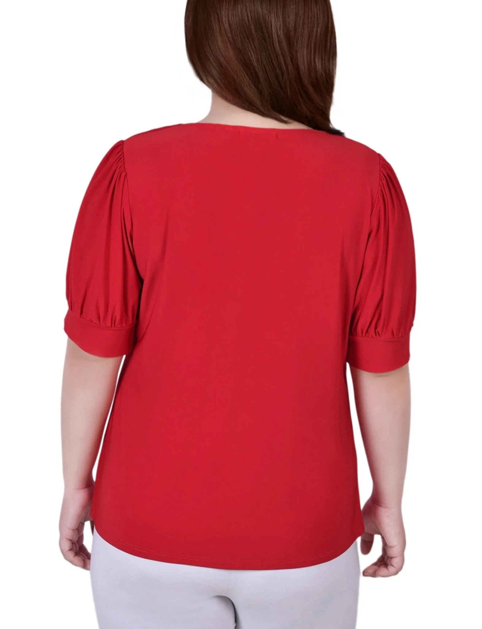 Bittersweet Short Sleeve Balloon Sleeve Top With Hardware - Plus sold by Dress Barn product image thumbnail 4