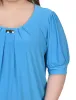 Electric Blue Short Sleeve Balloon Sleeve Top With Hardware - Plus sold by Dress Barn