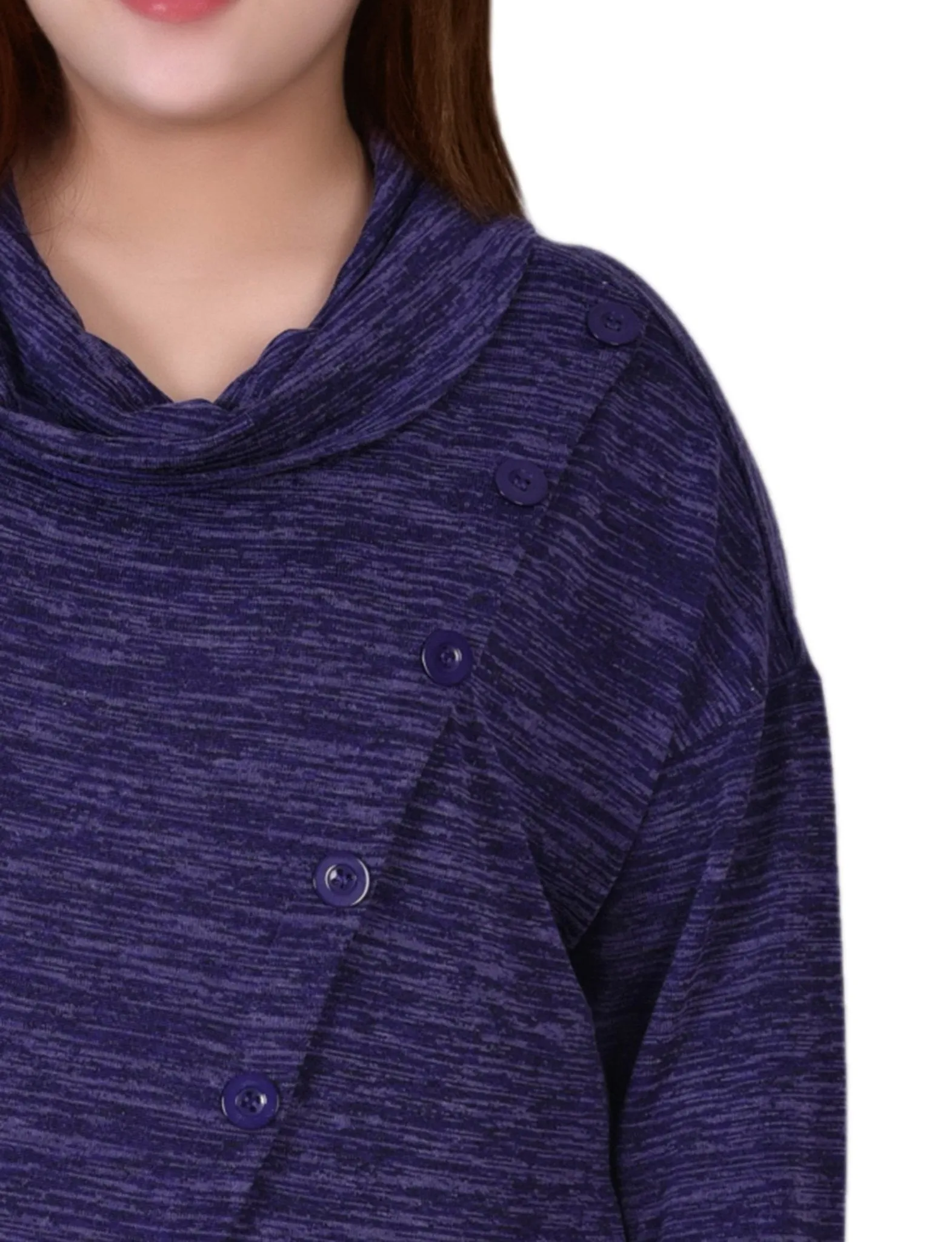 Eggplant 3/4 Sleeve Blouse With Necklace - Petite sold by Dress Barn product image thumbnail 3
