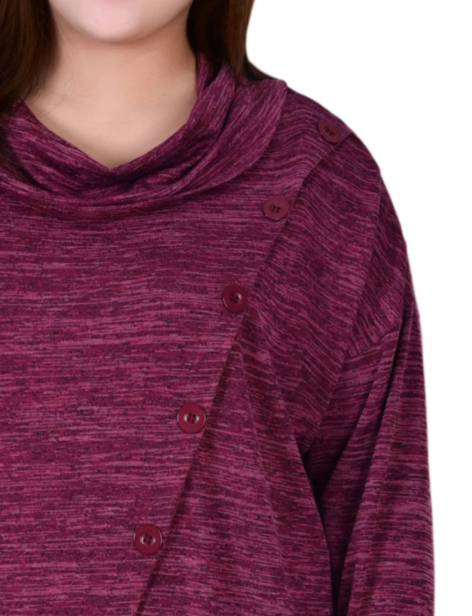 Burgundy 3/4 Sleeve Blouse With Necklace - Petite sold by Dress Barn product image thumbnail 3