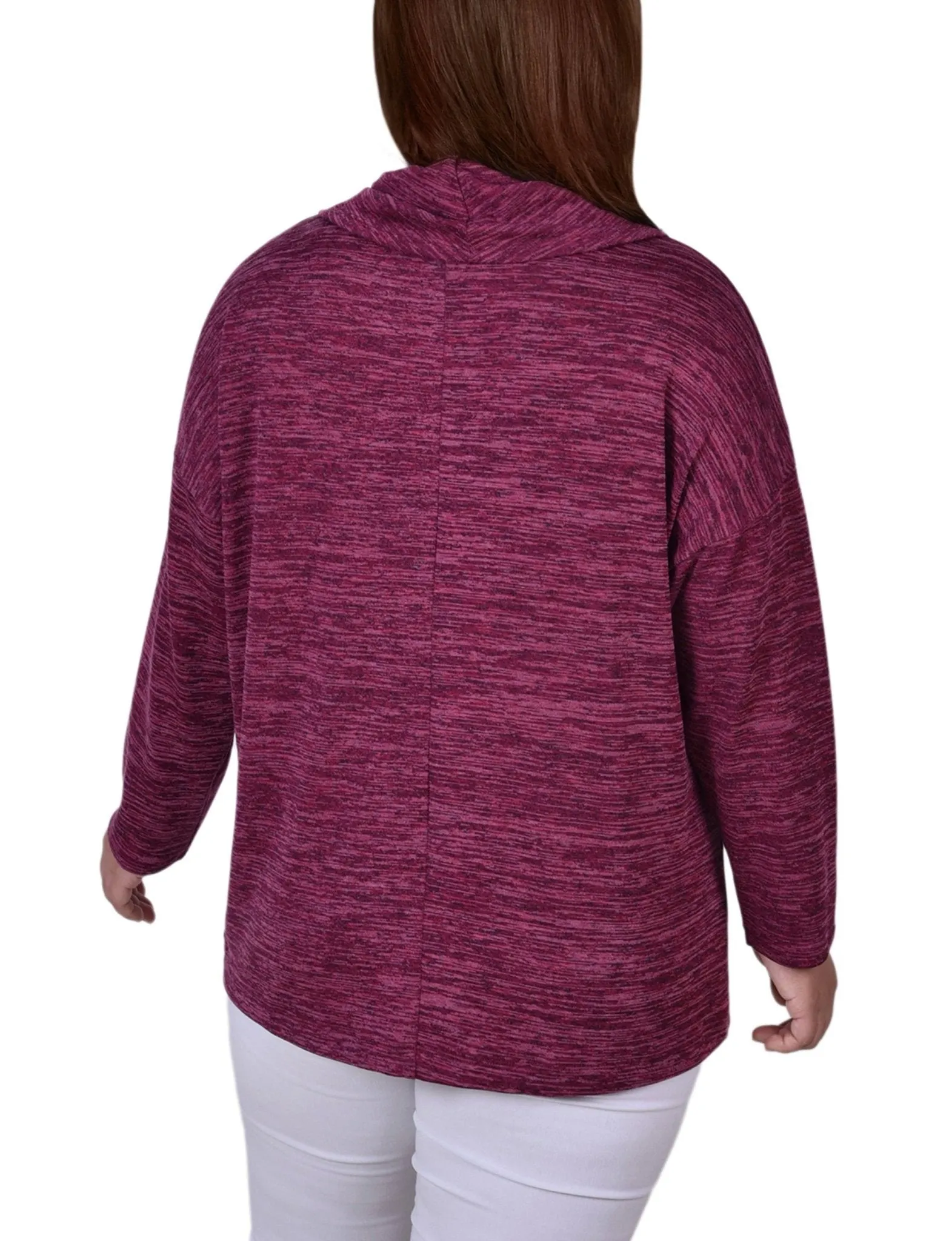 Burgundy 3/4 Sleeve Blouse With Necklace - Petite sold by Dress Barn product image thumbnail 4