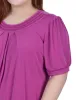 Magenta 3/4 Sleeve Blouse With Necklace - Petite sold by Dress Barn