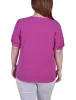 Magenta 3/4 Sleeve Blouse With Necklace - Petite sold by Dress Barn
