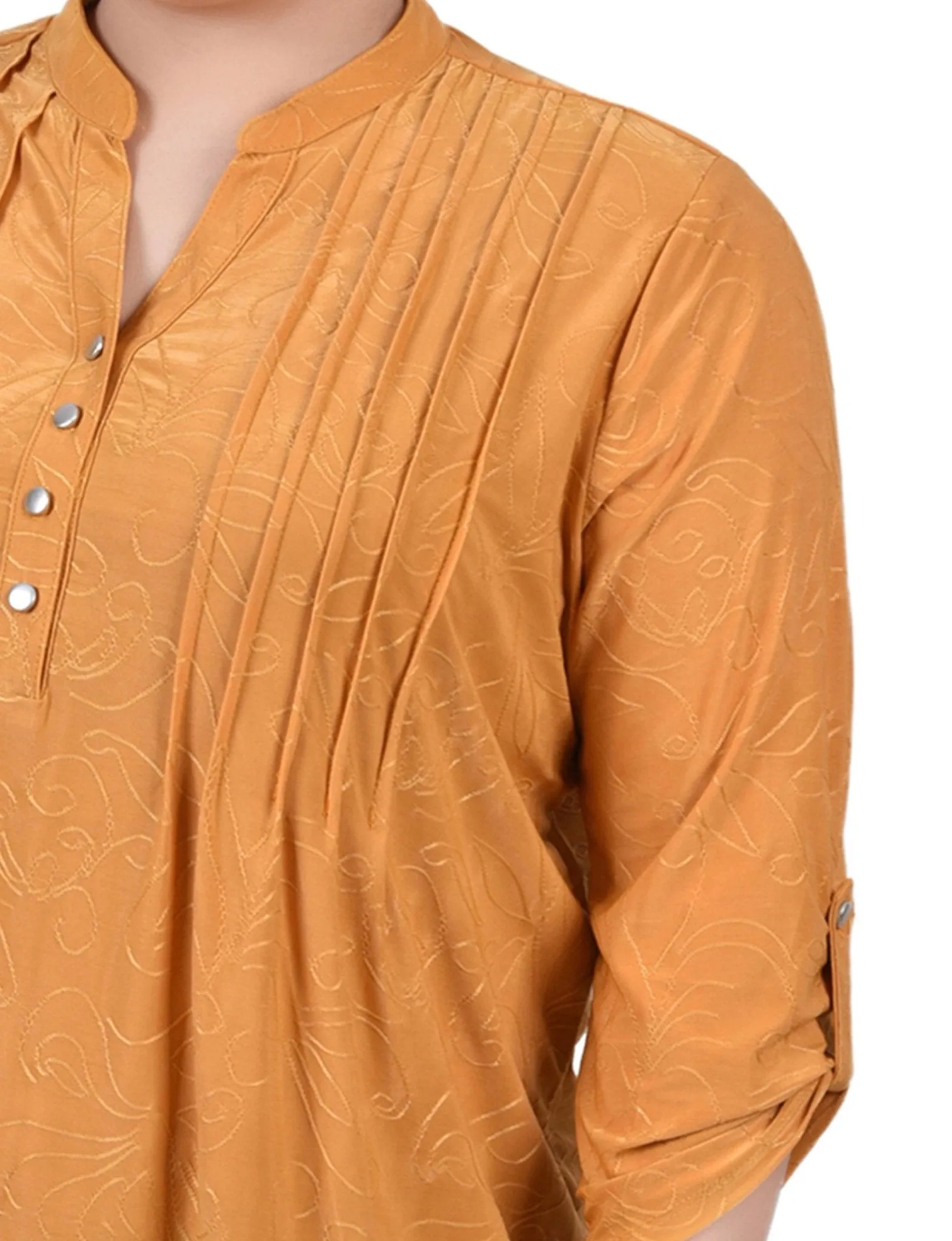 Inca Gold 3/4 Roll Tab Pullover Top - Plus sold by Dress Barn product image thumbnail 3