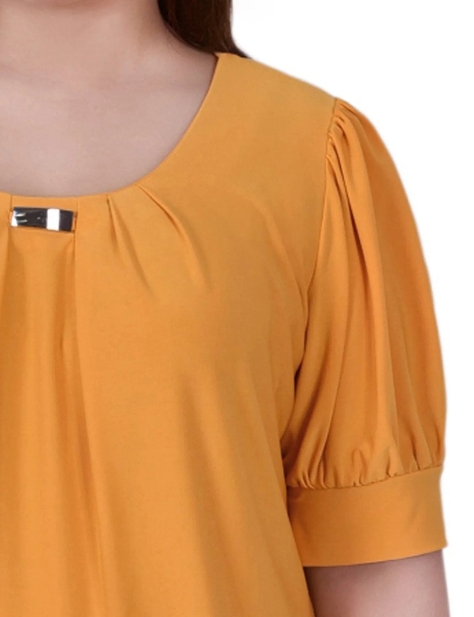 Samoan Sun Short Sleeve Balloon Sleeve Top With Hardware - Plus sold by Dress Barn product image thumbnail 3