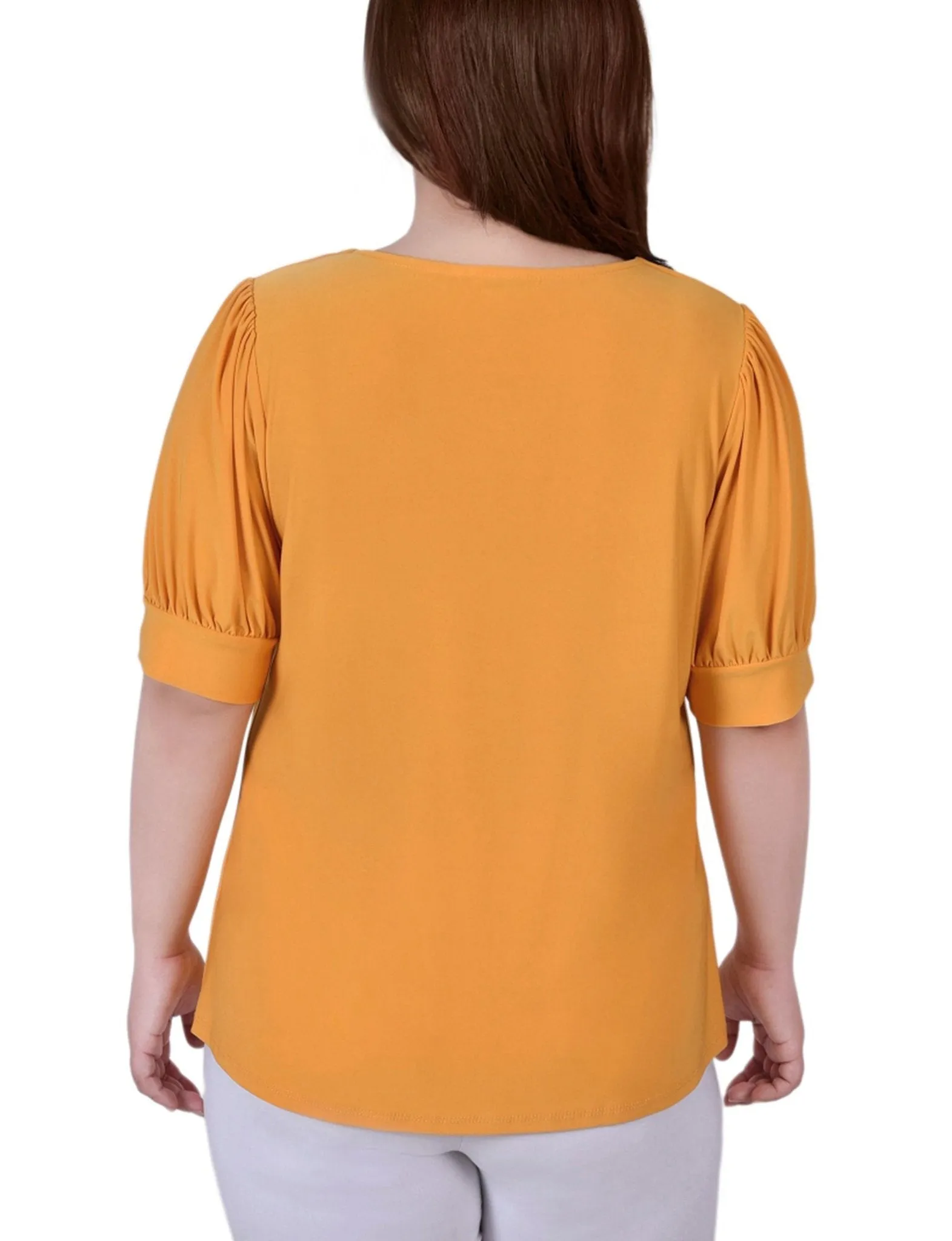Samoan Sun Short Sleeve Balloon Sleeve Top With Hardware - Plus sold by Dress Barn product image thumbnail 4