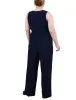 Navy Sleeveless Belted Jumpsuit - Plus sold by Dress Barn