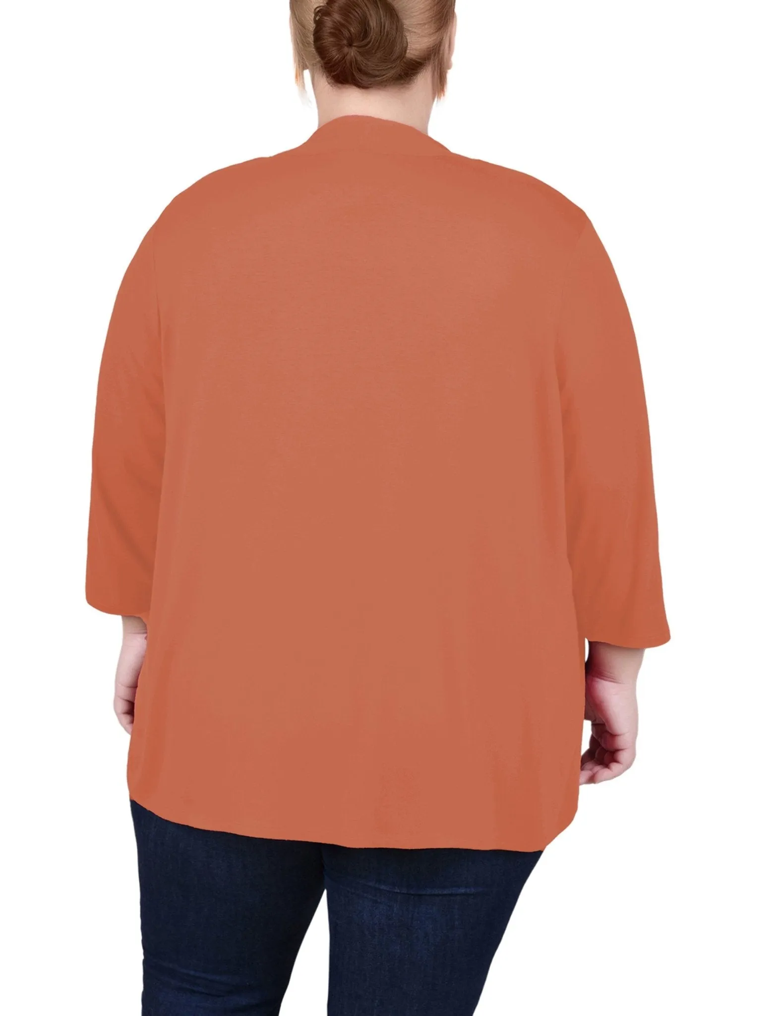 Carnelian Solid 3/4 Sleeve Cardigan - Plus sold by Dress Barn product image thumbnail 4