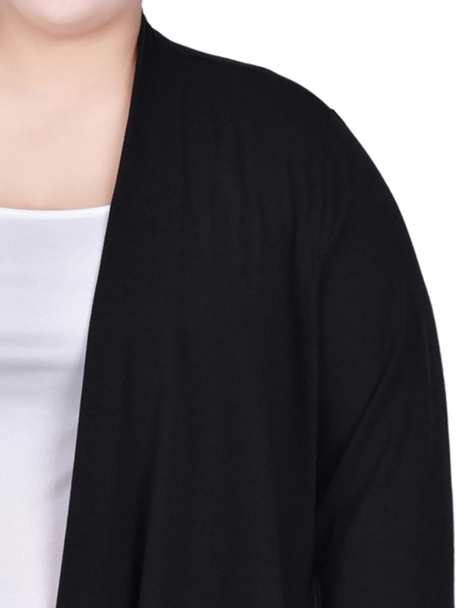Black Solid 3/4 Sleeve Cardigan - Plus sold by Dress Barn product image thumbnail 3