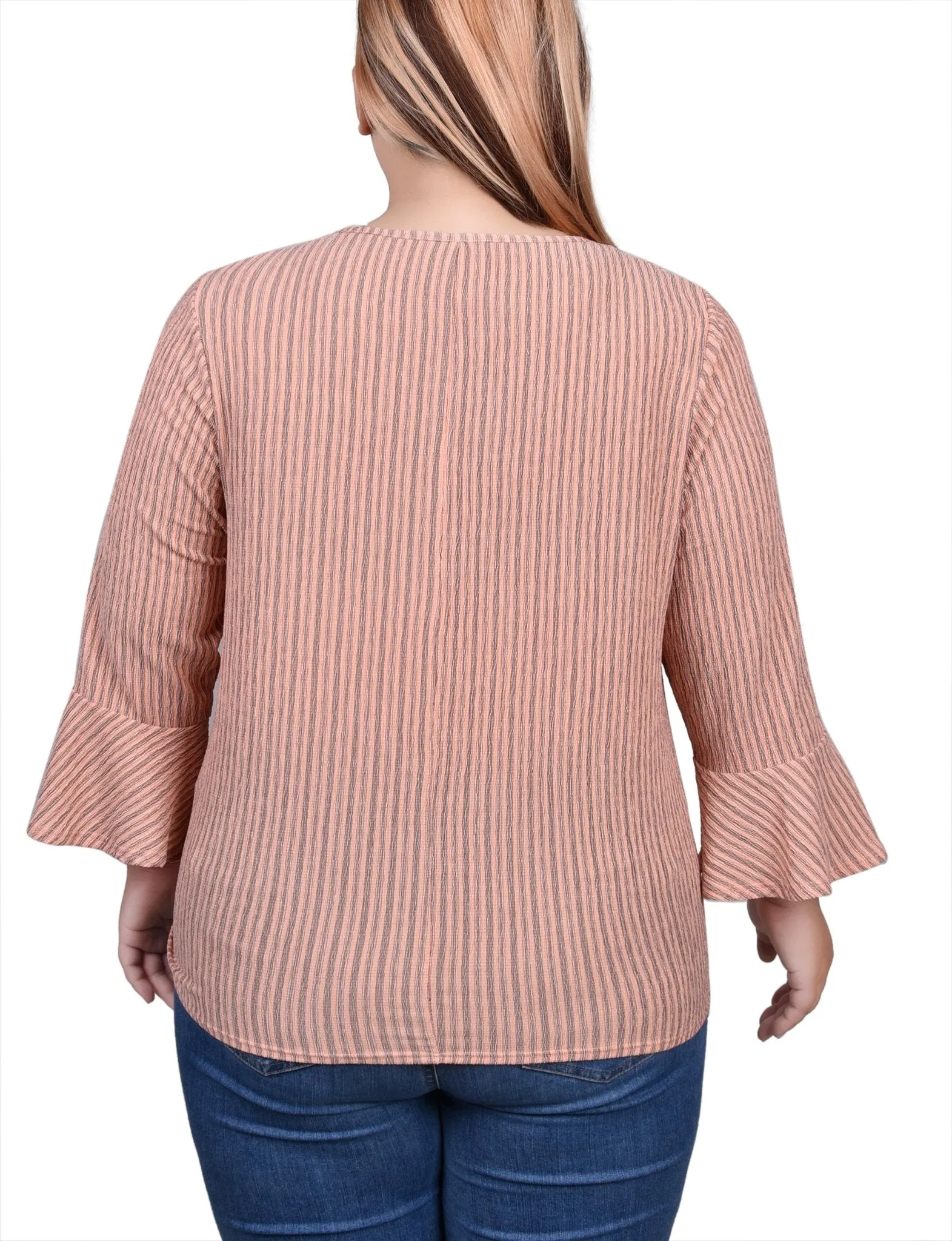 Coral 3/4 Bell Sleeve Textured Knit Top - Plus sold by Dress Barn product image thumbnail 4