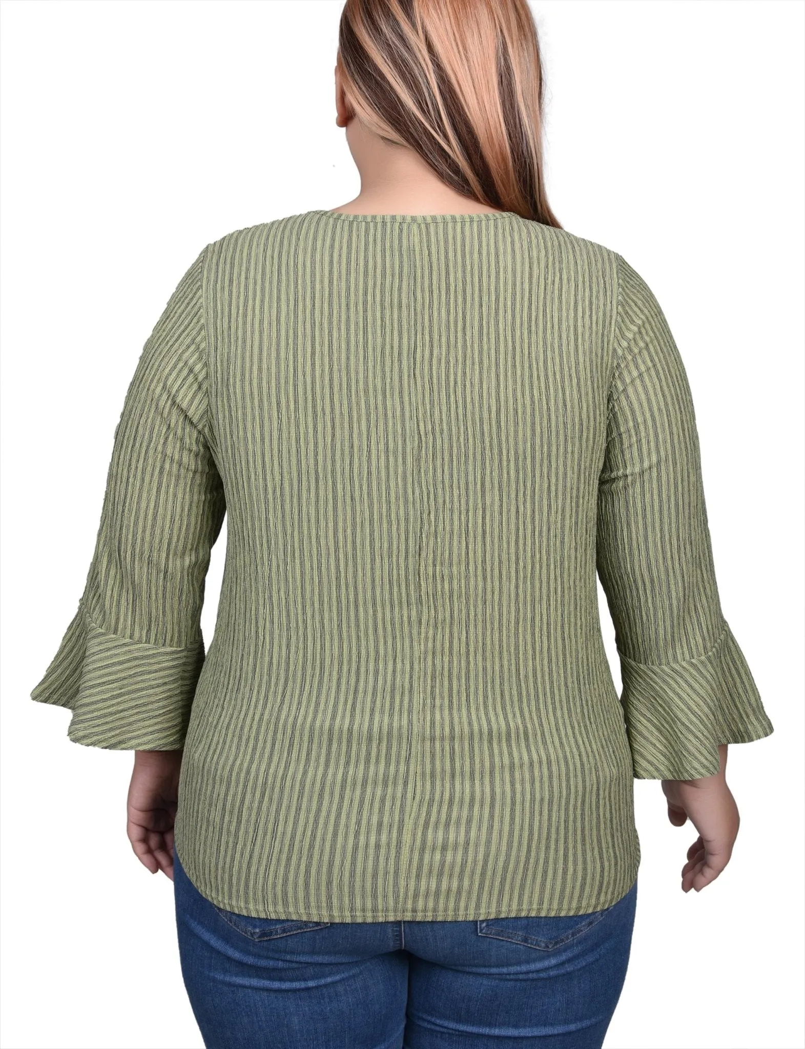 Avocado 3/4 Bell Sleeve Textured Knit Top - Plus sold by Dress Barn product image thumbnail 4