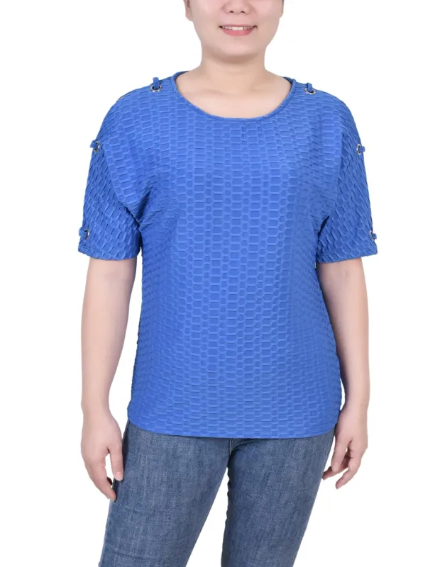 Honeycomb Open Shoulder Tunic - Petite sold by Dress Barn