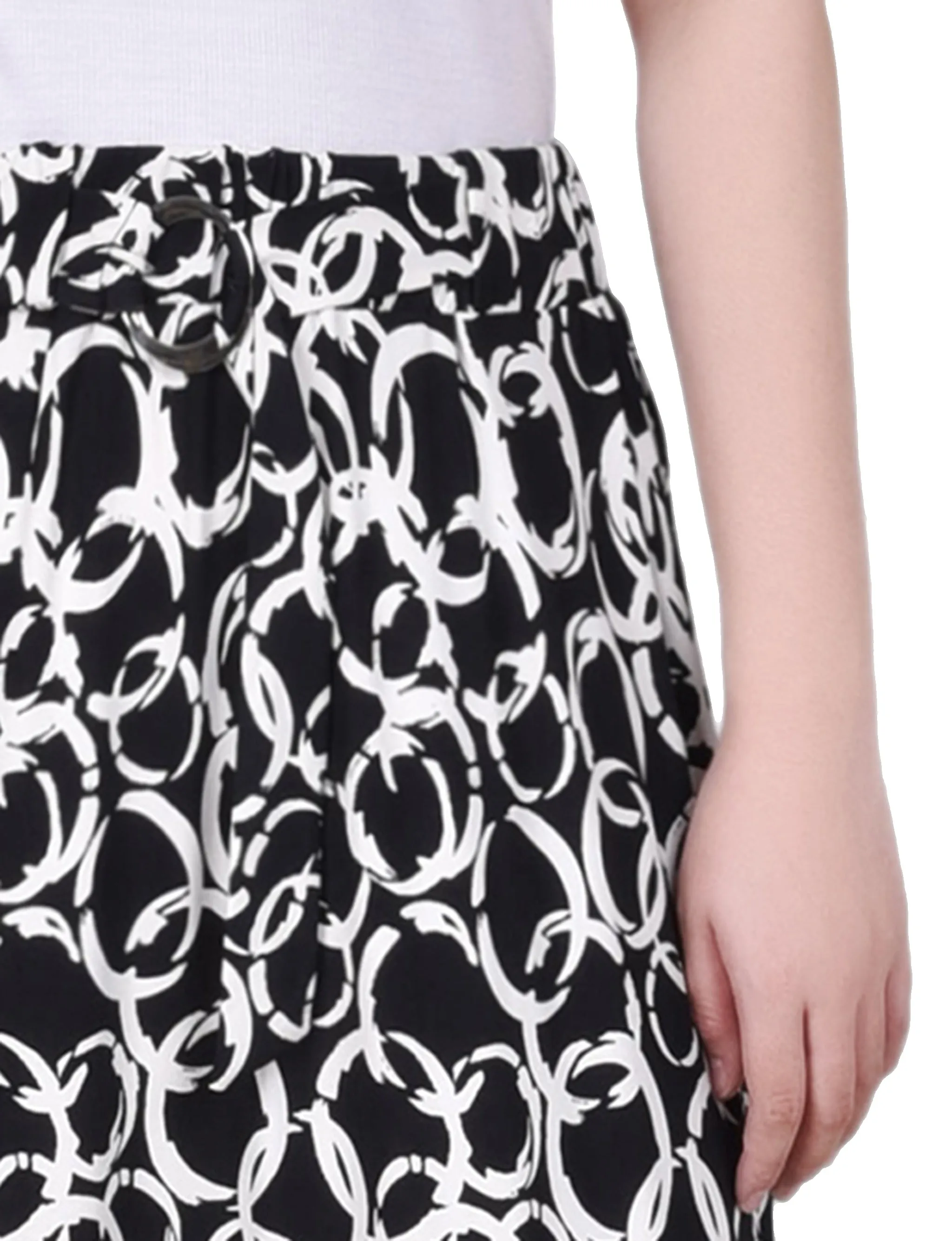 Black White Circle Chain Ring Detail Midi-Length Skirt - Petite sold by Dress Barn product image thumbnail 3