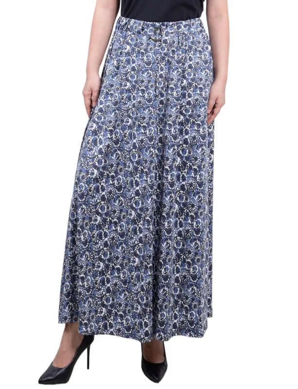 Navy Ivory Splash Ring Detail Midi-Length Skirt - Petite sold by Dress Barn