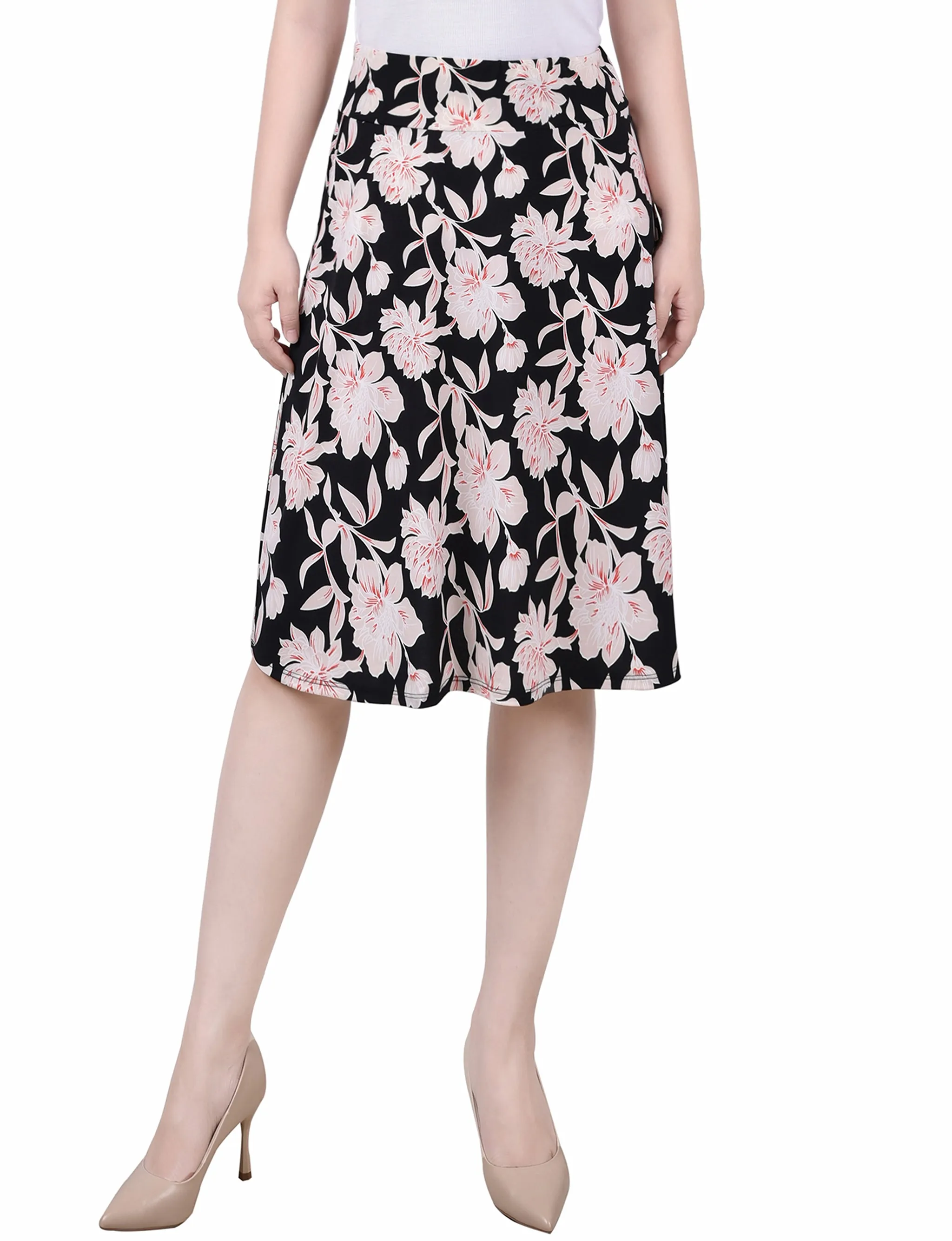 Midnight Blossom Wide Waisted Knee Length Skirt - Petite sold by Dress Barn