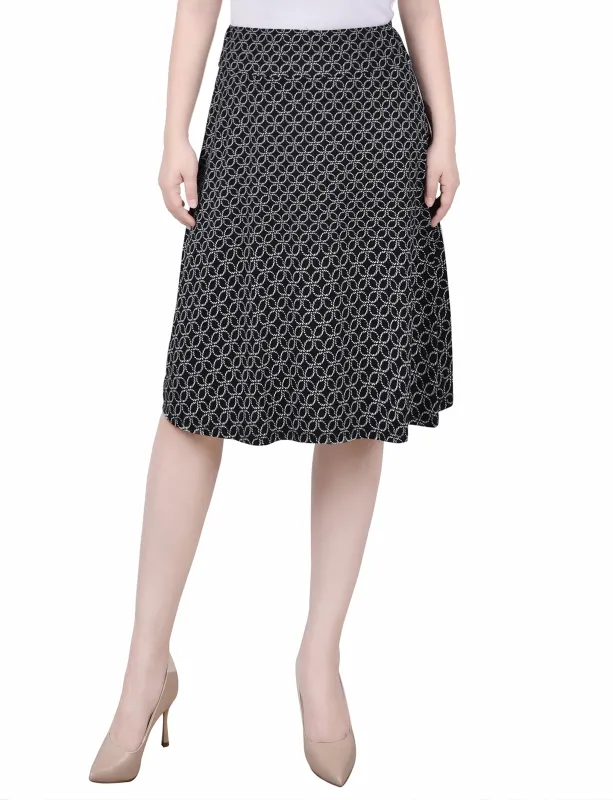 Black Rope Iconic Wide Waisted Knee Length Skirt - Petite sold by Dress Barn