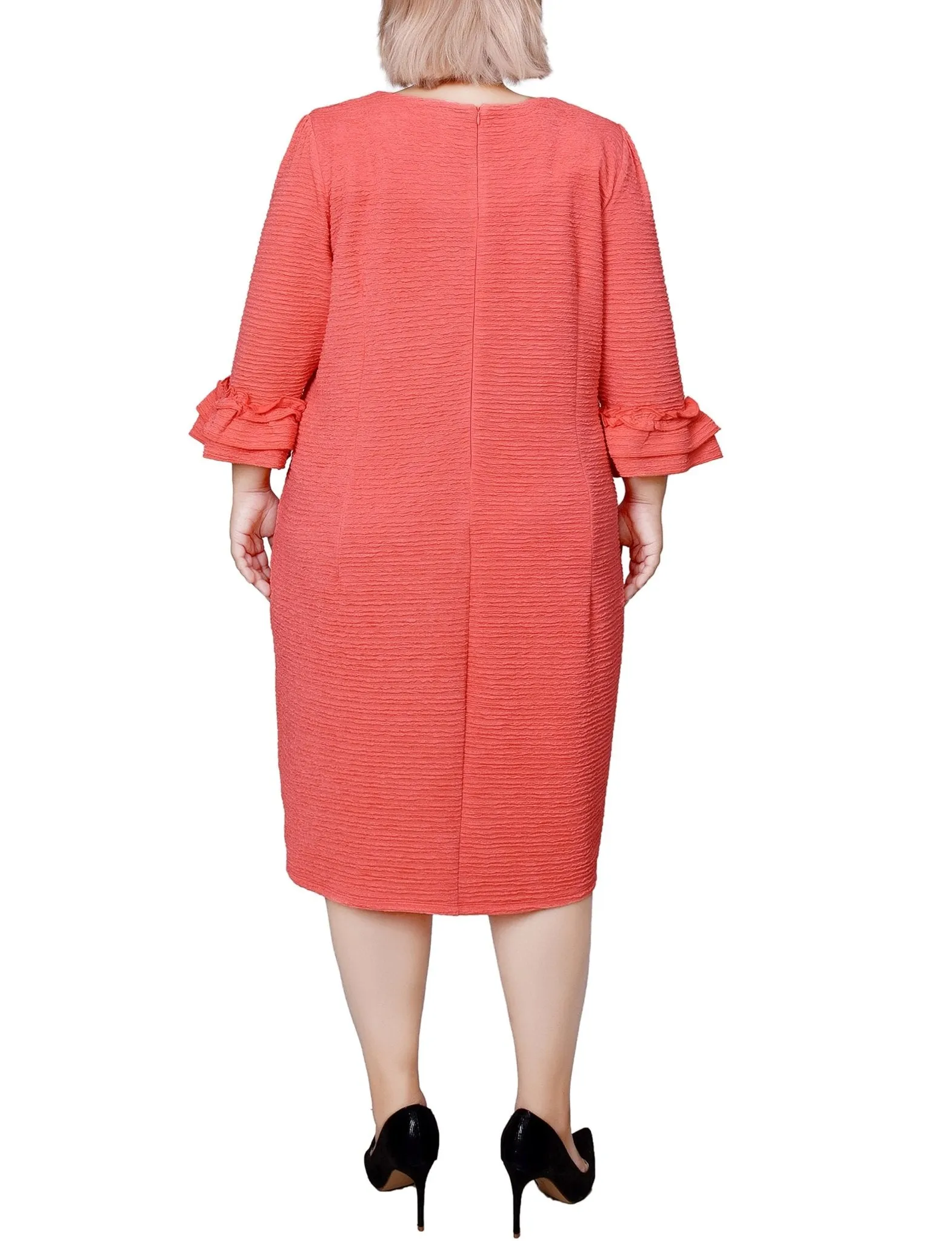 Coral 3/4 Sleeve Textured Knit Dress - Plus sold by Dress Barn product image thumbnail 3
