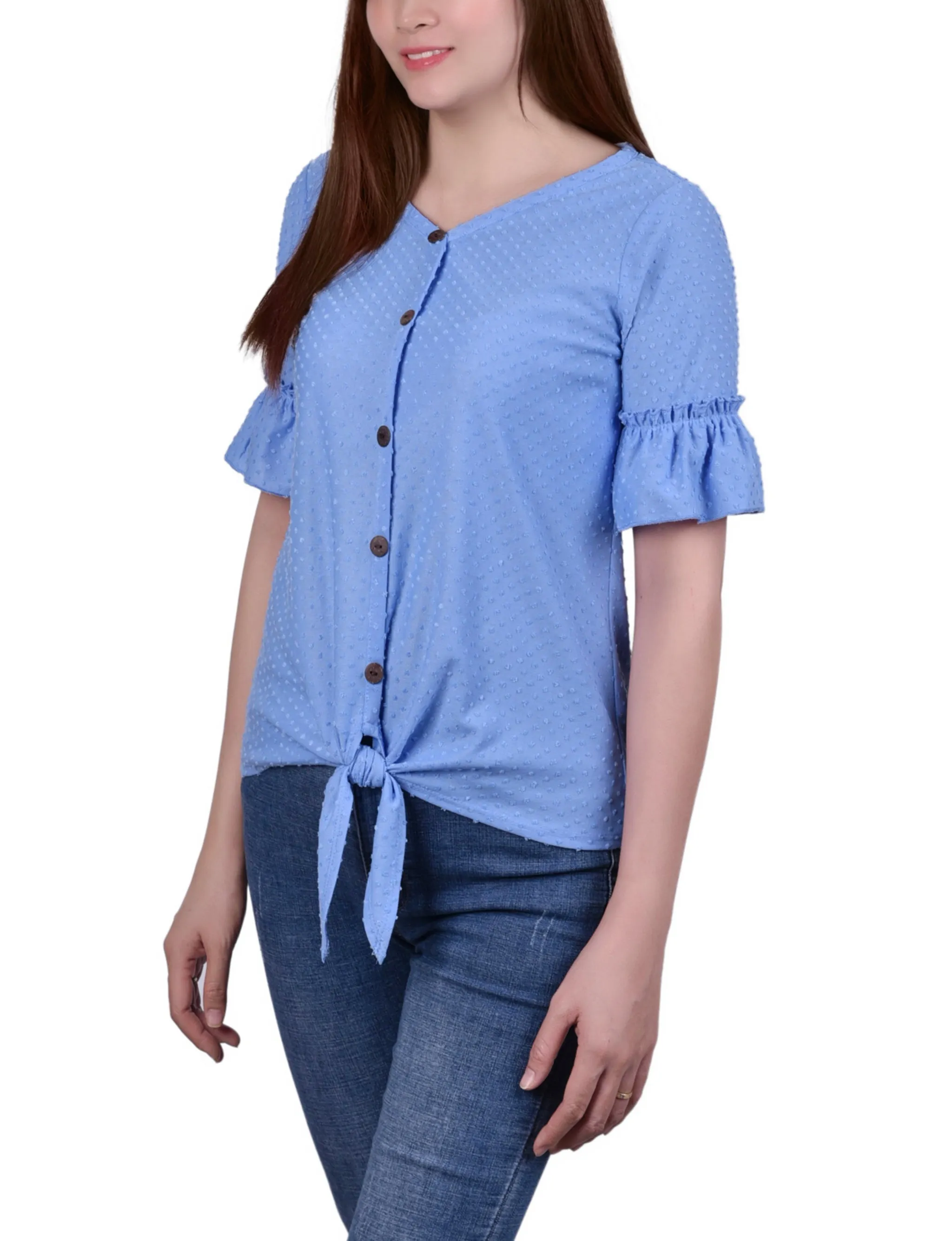 Corn Flower Bell Sleeve Top - Petite sold by Dress Barn product image thumbnail 2