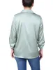 Frosty Green 3/4 Sleeve Roll Tab Satin Blouse sold by Dress Barn