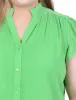 Green Short Flutter Sleeve Crepon Blouse - Plus Size sold by Dress Barn