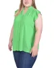 Green Short Flutter Sleeve Crepon Blouse - Plus Size sold by Dress Barn