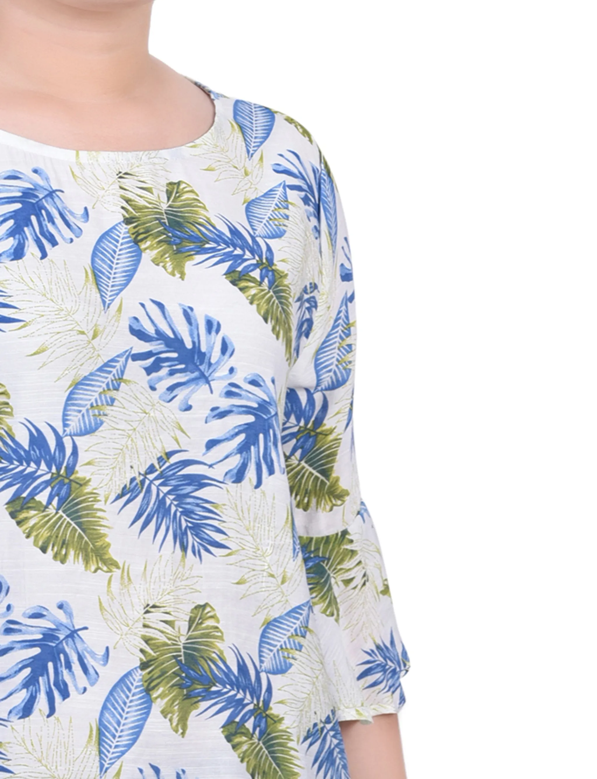 Green Capetropic Bell Sleeve Blouse sold by Dress Barn product image thumbnail 3