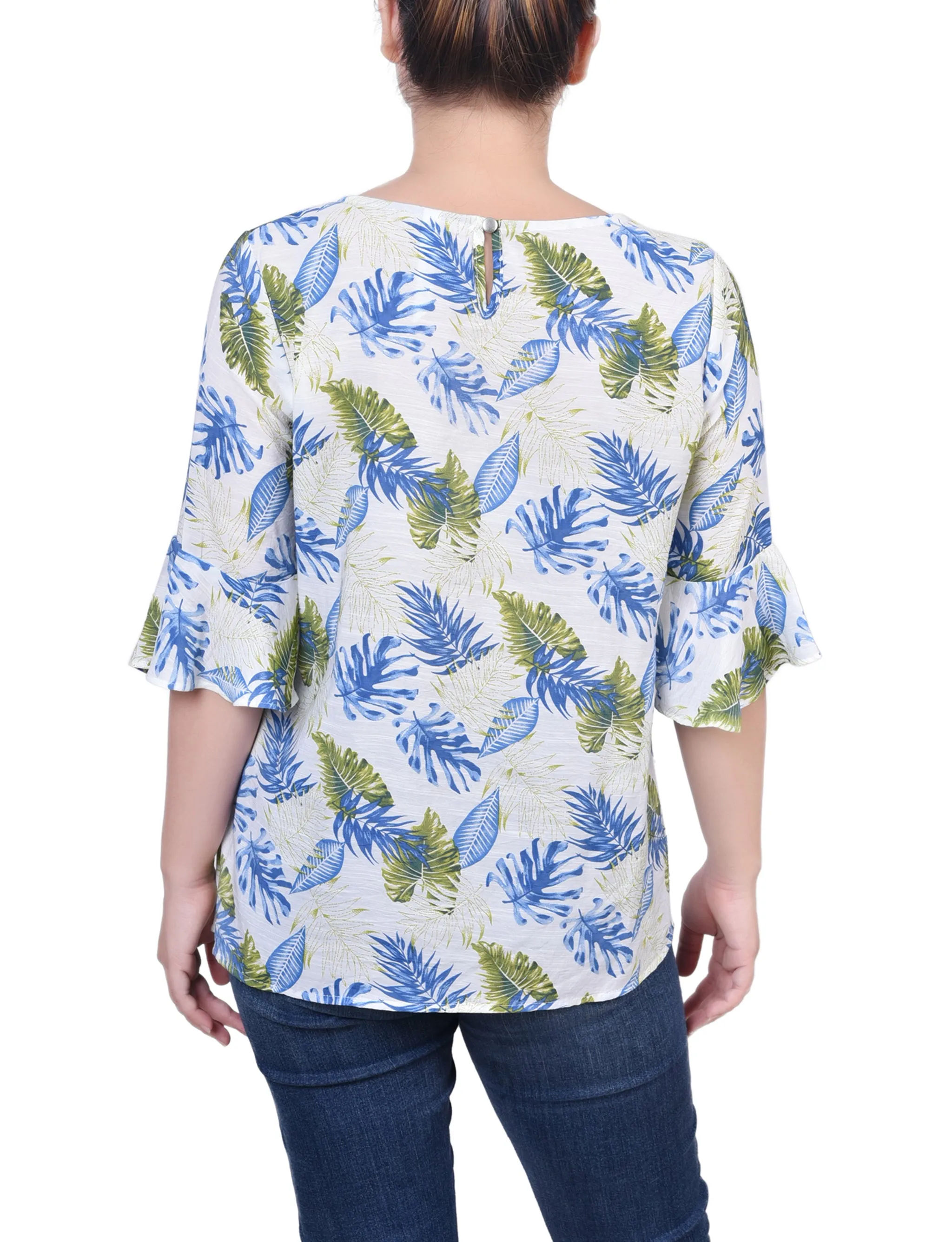 Green Capetropic Bell Sleeve Blouse sold by Dress Barn product image thumbnail 4