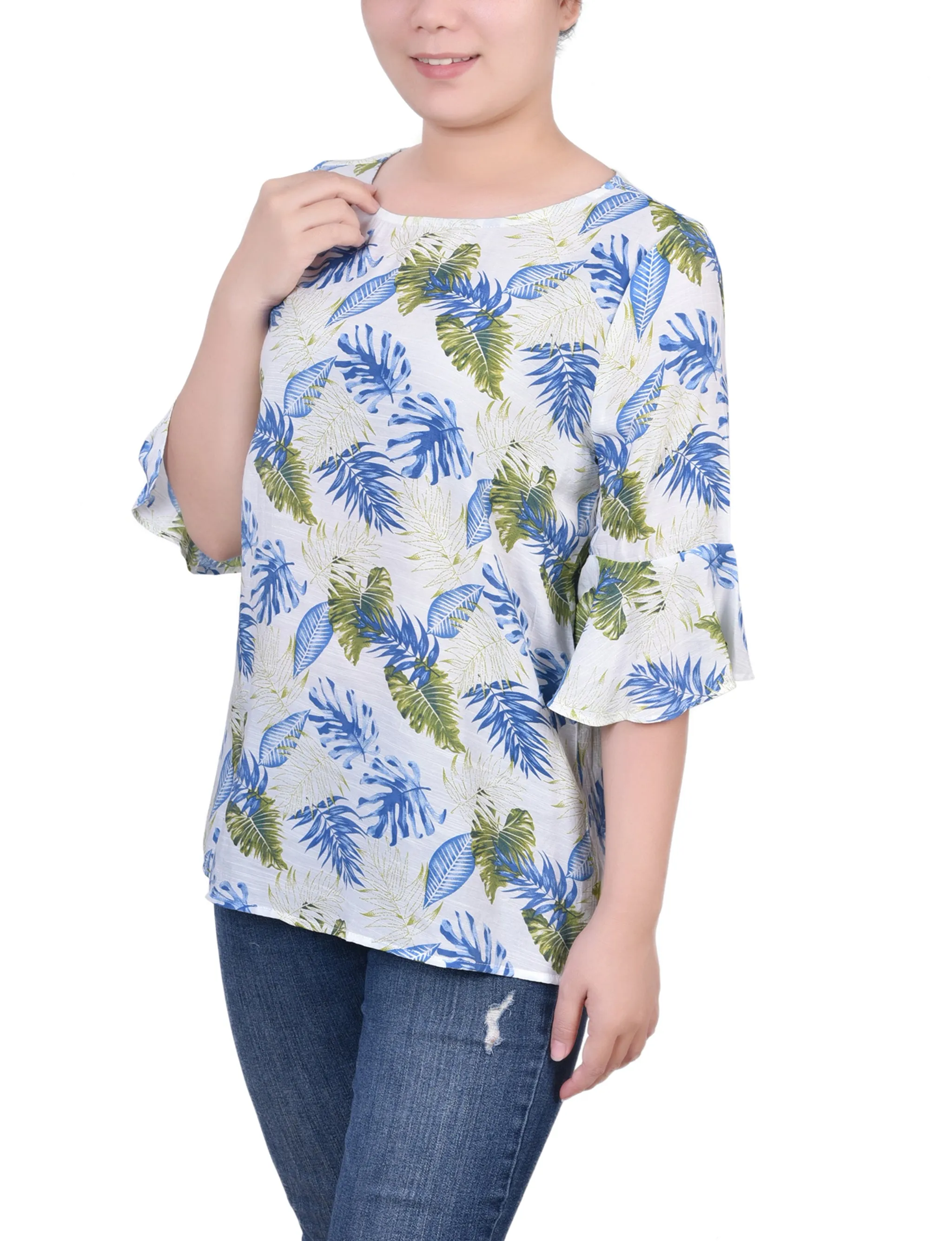 Green Capetropic Bell Sleeve Blouse sold by Dress Barn product image thumbnail 2