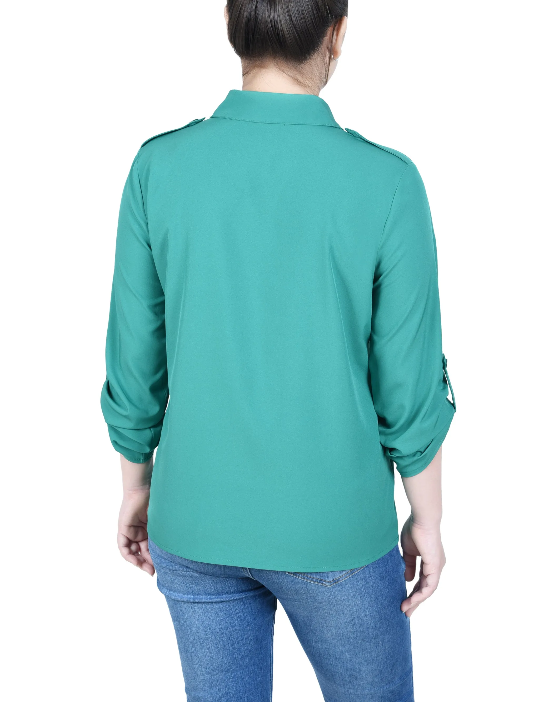 Jelly Bean 3/4 Sleeve Roll Tab Blouse sold by Dress Barn product image thumbnail 4
