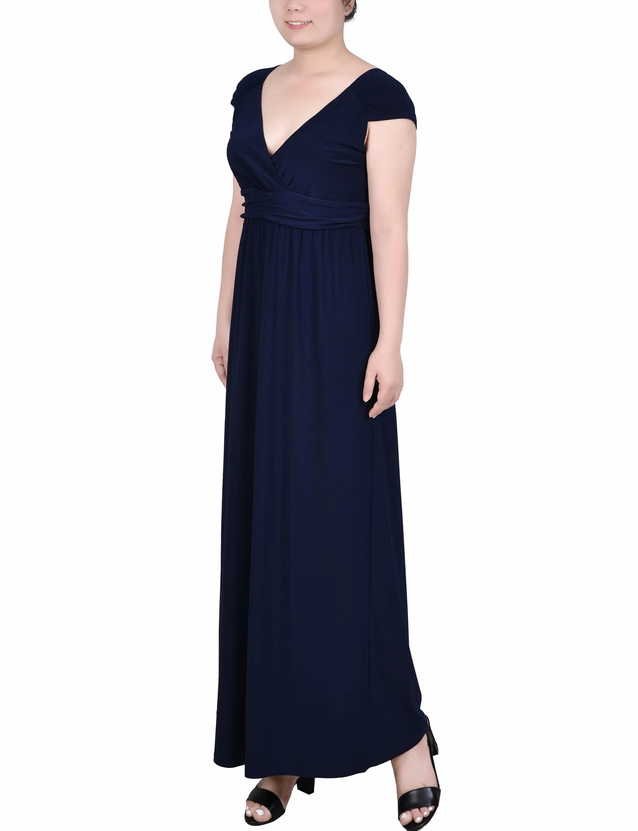 Navy Ruched Empire-Waist Maxi Dress sold by Dress Barn product image thumbnail 2
