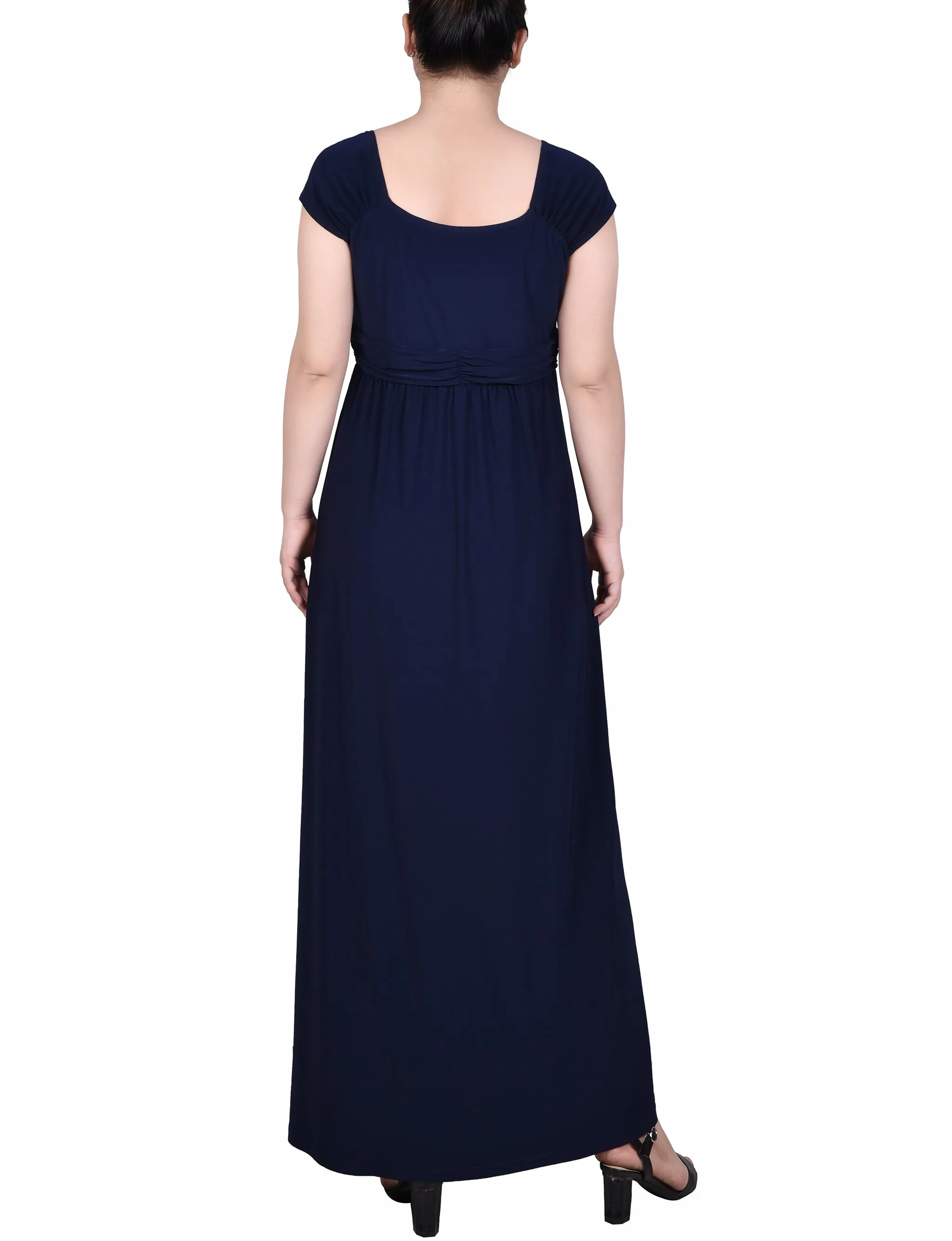 Navy Ruched Empire-Waist Maxi Dress sold by Dress Barn product image thumbnail 3