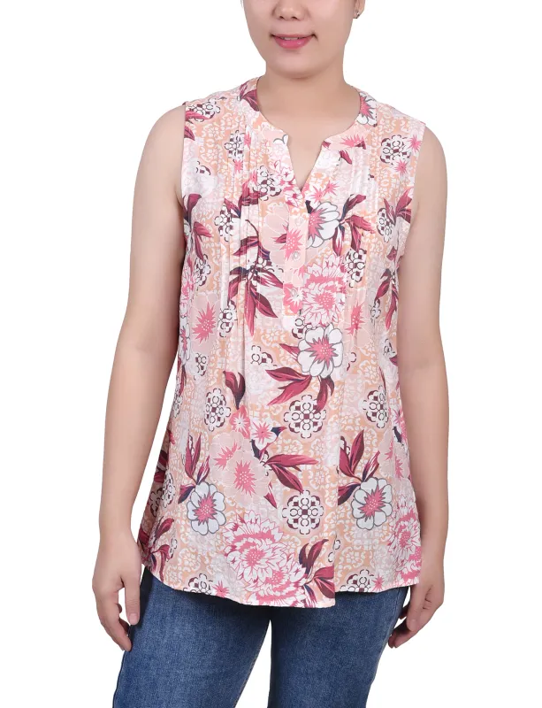 Neural Nouveau Sleeveless Pintucked Blouse sold by Dress Barn