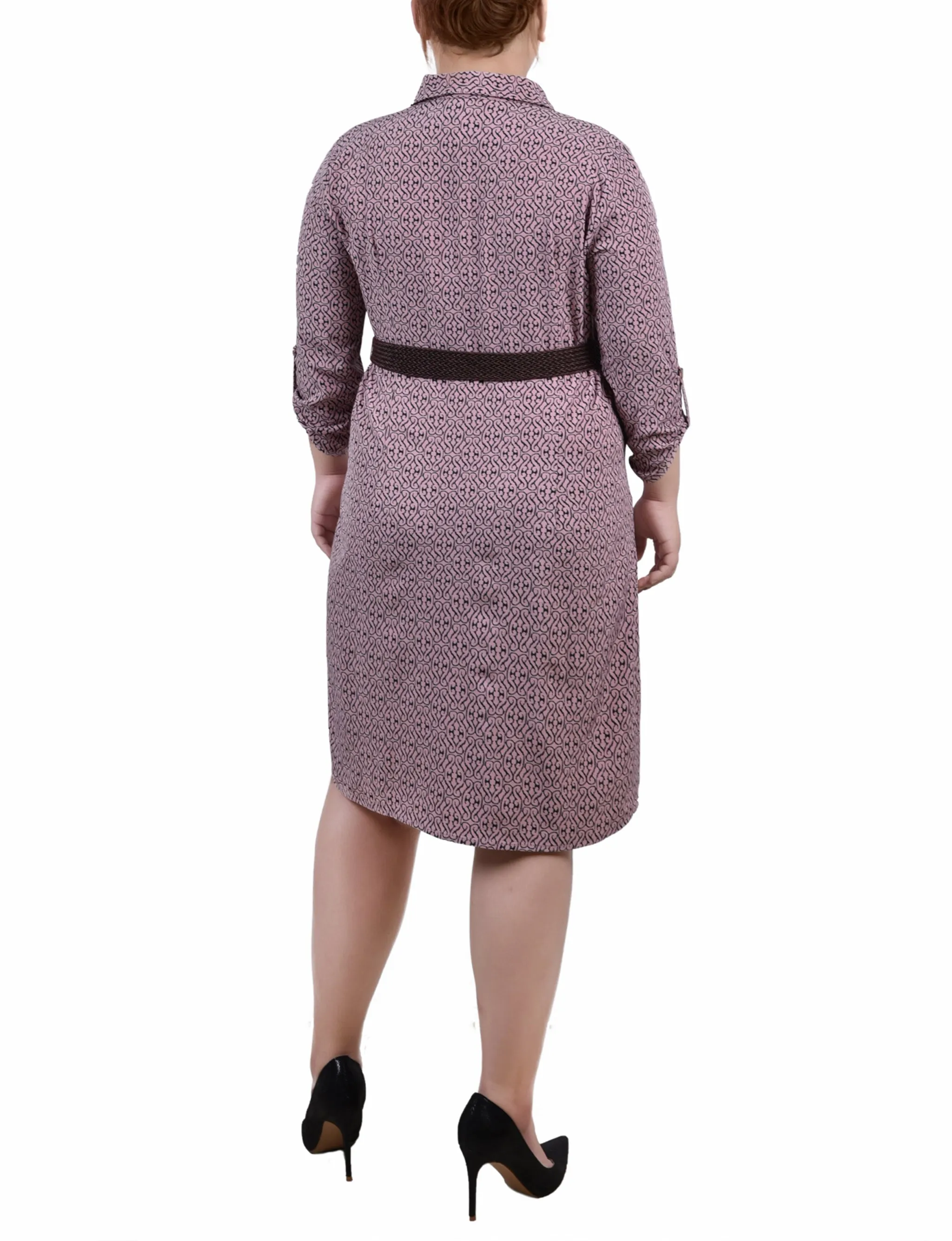 Purple 3/4 Roll Tab Sleeve Shirtdress - Plus Size sold by Dress Barn product image thumbnail 3