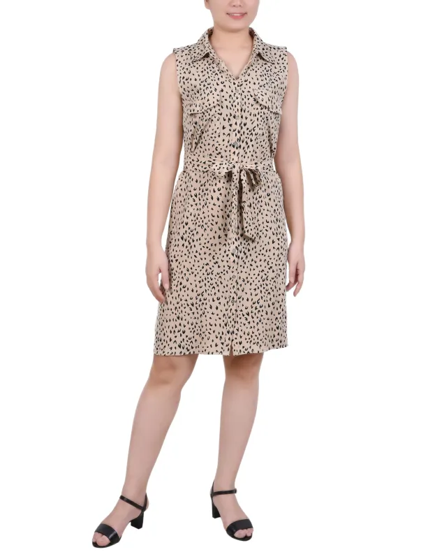 Sand Black Geo Sleeveless Belted Shirtdress sold by Dress Barn