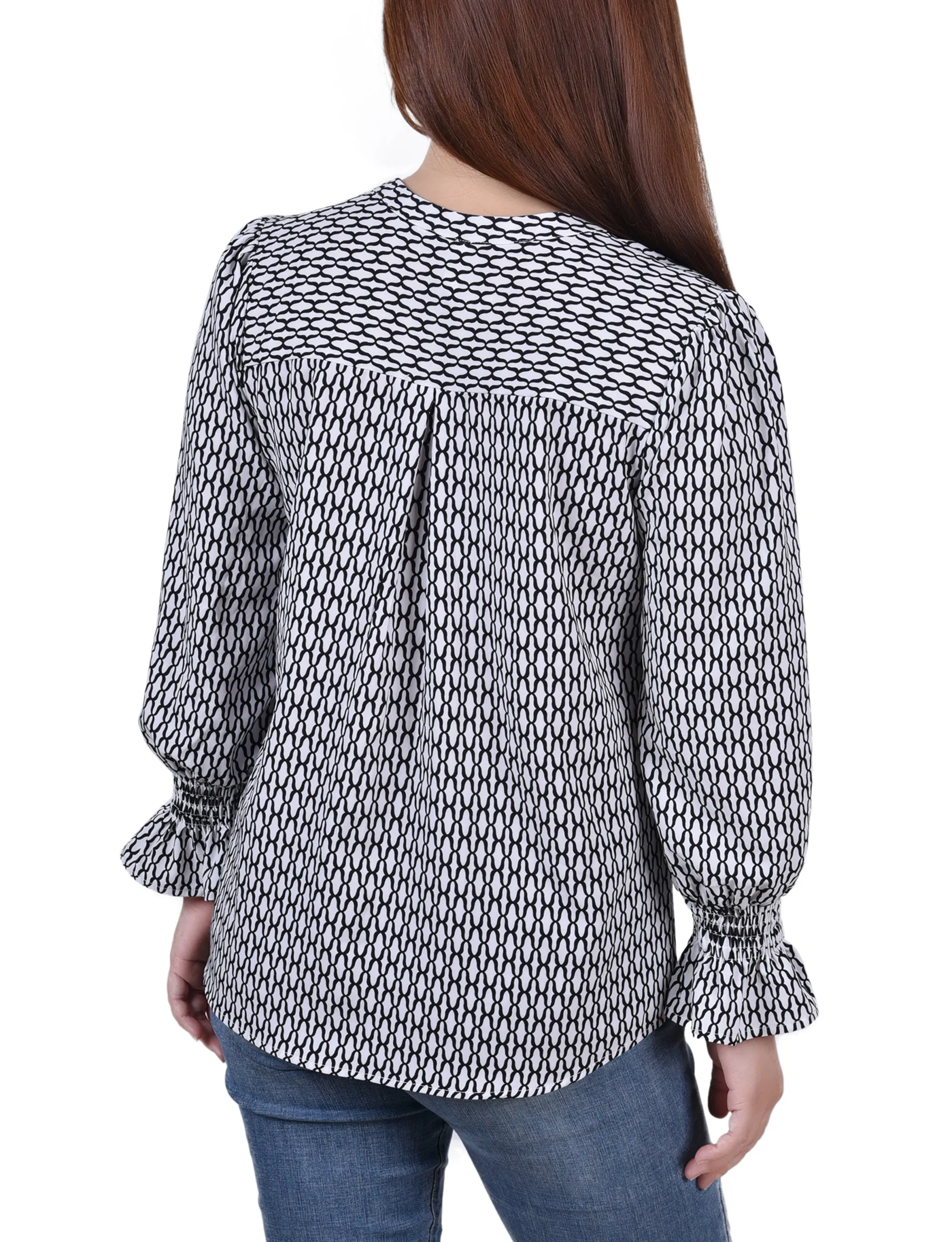White Long Sleeve Button Front Blouse - Petite sold by Dress Barn product image thumbnail 4