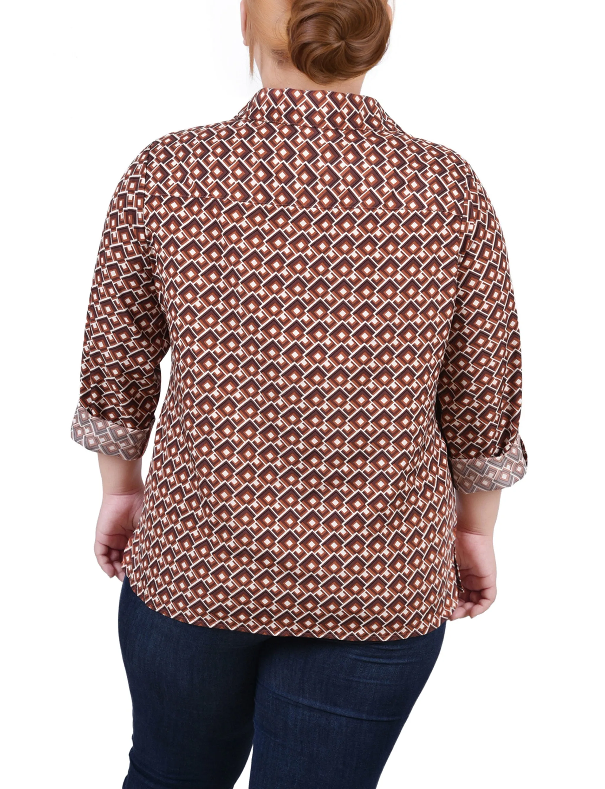 Yellow 3/4 Roll Tab Blouse With Pockets - Plus Size sold by Dress Barn product image thumbnail 4